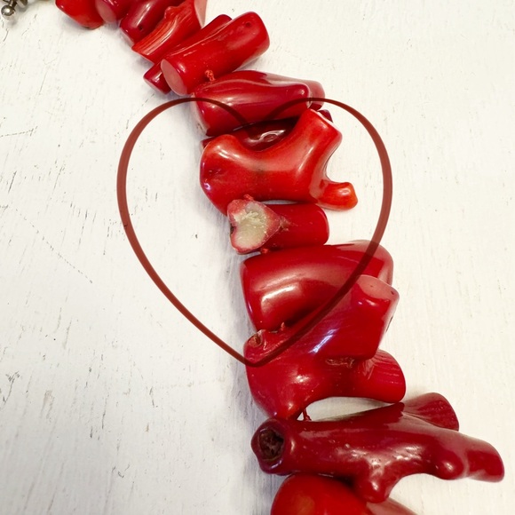 Gorgeous Old Natural Chunky Tibetan Natural Coral Rods Vintage 1990s - Picture 7 of 13